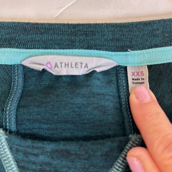 Athleta Give It Your All Teal Drawstring Long Sleeve Dress Size XXS - Picture 7 of 12